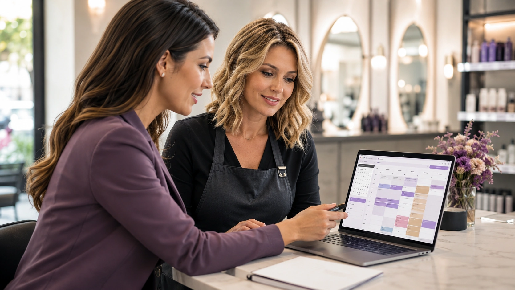 Configuración asistida de un sistema de reservas para un negocio de belleza